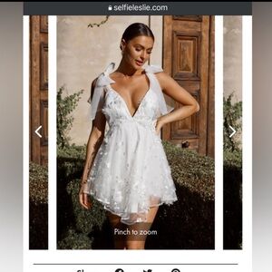 Selfie Leslie Chantilly Tied Shoulder mini dress